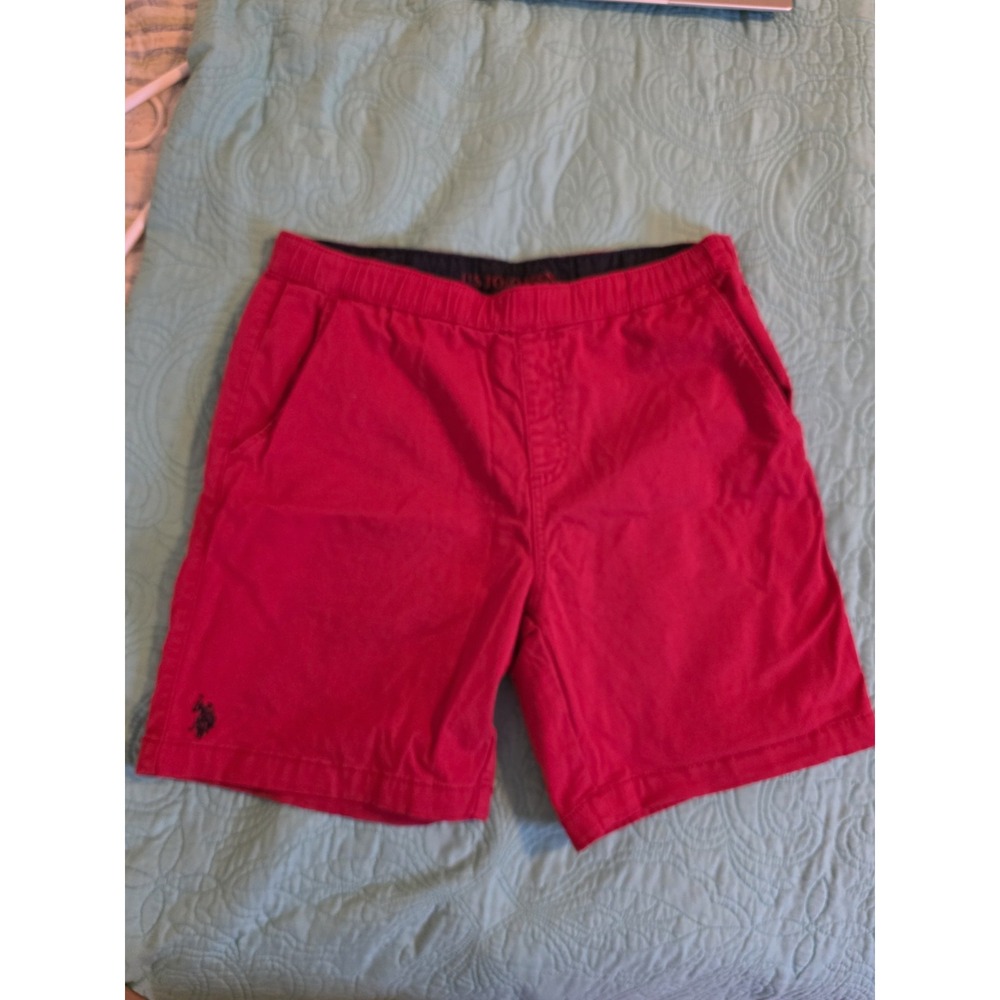U.S. Polo Assn Men's Size Large Active Stretch Red Pull On‎ Jogger Shorts